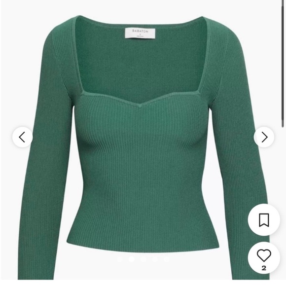 Aritzia Tops - Sculpt Knit Sweetheart Longsleeve